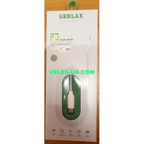 шнур Штекер USB Type-C x Шт. Type-C, 1,0м, Gerlax GD-29, 3A, 20W, PD, білий, коробка (артикул: 01-1217.) шнур Штекер USB Type-C x Шт. Type-C, 1,0м, Gerlax GD-29, 3A, 20W, PD, білий, коробка (артикул: 01-1217.)