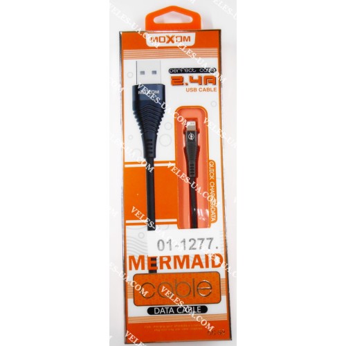 шнур Apple (шт. USB-2.0 A- шт. iP5), 1,0м, Moxom CC-52, 2.4A, короб., BK (артикул: 01-1277.) шнур Apple (шт. USB-2.0 A- шт. iP5), 1,0м, Moxom CC-52, 2.4A, короб., BK (артикул: 01-1277.)