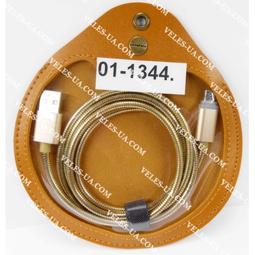 шнур Штекер mikro USB(5pin) x Шт. USB-2.0 A, 1,0м, WUW-X43, метал, GOLD (артикул: 01-1344.) шнур Штекер mikro USB(5pin) x Шт. USB-2.0 A, 1,0м, WUW-X43, метал, GOLD (артикул: 01-1344.)