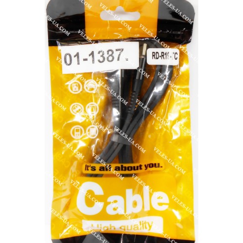 шнур Штекер USB Type-C x Шт. USB-2.0 A, 1.0м, RD-T19-TC, BK, кульок (артикул: 01-1387.) шнур Штекер USB Type-C x Шт. USB-2.0 A, 1.0м, RD-T19-TC, BK, кульок (артикул: 01-1387.)
