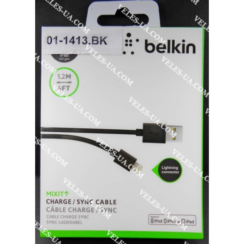 шнур Apple (шт. USB-2.0 A- шт. iP), 1,2м, Belkin, коробка, BK (артикул: 01-1413.BK) шнур Apple (шт. USB-2.0 A- шт. iP), 1,2м, Belkin, коробка, BK (артикул: 01-1413.BK)