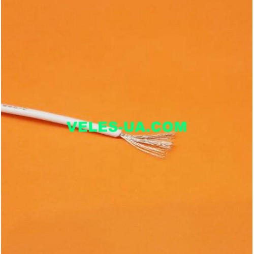 Кабель живлення 1х 0,50кв.мм. CU, 1x100/0,08, d1.8mm, 20AWG, силіконовий, БІЛИЙ (артикул: 01-1464.W) Кабель живлення 1х 0,50кв.мм. CU, 1x100/0,08, d1.8mm, 20AWG, силіконовий, БІЛИЙ (артикул: 01-1464.W)