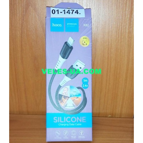 шнур Apple (шт. USB-2.0 A- шт. iP5), 1,0м, Hoco X82 2.4A, коробка (артикул: 01-1474.) шнур Apple (шт. USB-2.0 A- шт. iP5), 1,0м, Hoco X82 2.4A, коробка (артикул: 01-1474.)