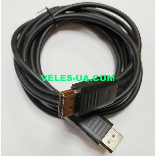 шнур Штекер DisplayPortI х Штекер DisplayPort, 4K, 3.0м, чорний (артикул: 01-1489.) шнур Штекер DisplayPortI х Штекер DisplayPort, 4K, 3.0м, чорний (артикул: 01-1489.)