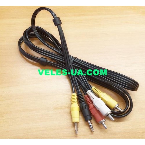шнур Штекер d3.5 стерео+Штекер d3.5 моно х 3RCA Штекера, 1.5м, d=2.8х8мм (артикул: 01-1492.) шнур Штекер d3.5 стерео+Штекер d3.5 моно х 3RCA Штекера, 1.5м, d=2.8х8мм (артикул: 01-1492.)
