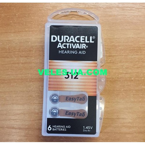 ZA312, PR41, 4607, G3 d7,9/h3,6 , Duracell (артикул: 02-0445) ZA312, PR41, 4607, G3 d7,9/h3,6 , Duracell (артикул: 02-0445)