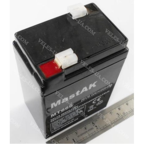 акум 6V 6,0Ah MastAK MT660 70х47х101/5mm (артикул: 02-1040) акум 6V 6,0Ah MastAK MT660 70х47х101/5mm (артикул: 02-1040)