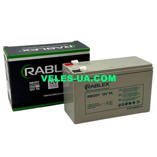 акум 12V 7,0Ah Rablex, RB1207 151x65x94/6mm (артикул: 02-1153) акум 12V 7,0Ah Rablex, RB1207 151x65x94/6mm (артикул: 02-1153)