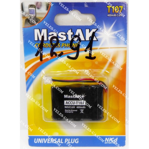 T107 (400mAh) MastAK (артикул: 02-1291) T107 (400mAh) MastAK (артикул: 02-1291)