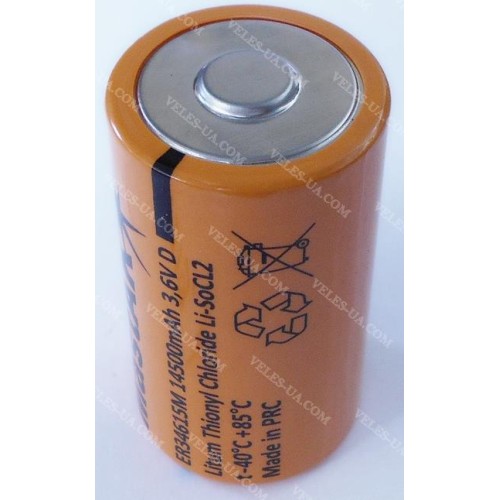 аккум ПрLi d34.00mm, L=61.5mm, ER34615M 3,6V 14.5Ah/15mA, Li тип-D, MastAK (артикул: 02-1319) аккум ПрLi d34.00mm, L=61.5mm, ER34615M 3,6V 14.5Ah/15mA, Li тип-D, MastAK (артикул: 02-1319)
