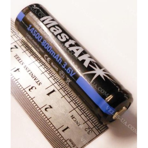 аккум ПрLi d14mm L50mm 14500 3,7V 1000mAh Li, 22 Om, MastAK (артикул: 02-1338) аккум ПрLi d14mm L50mm 14500 3,7V 1000mAh Li, 22 Om, MastAK (артикул: 02-1338)