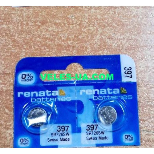 G 2 SR726 SR_W, 397, 33mAh (срібло) Renata (артикул: 02-1370) G 2 SR726 SR_W, 397, 33mAh (срібло) Renata (артикул: 02-1370)
