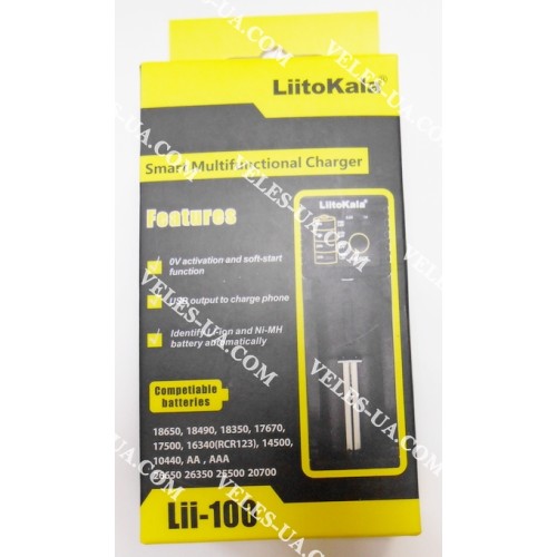 ЗП Авто- Li-3.6, 4.2V/1A для 1шт 18650 - 10440, + ПаверБанк (від USB), LiitoKala Lii-100 (артикул: 02-1413) ЗП Авто- Li-3.6, 4.2V/1A для 1шт 18650 - 10440, + ПаверБанк (від USB), LiitoKala Lii-100 (артикул: 02-1413)