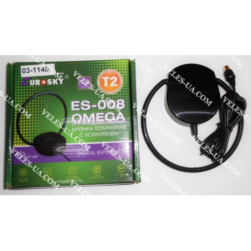 Антена кімнатна DVB-T2 кільце, Eurosky ES-008 OMEGA, 5V, підсилювач 28dB (артикул: 03-1148.) Антена кімнатна DVB-T2 кільце, Eurosky ES-008 OMEGA, 5V, підсилювач 28dB (артикул: 03-1148.)
