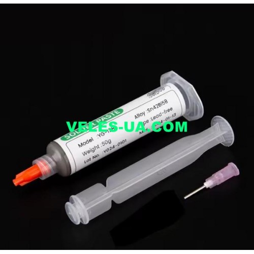 Флюс-Паяльна паста з Припоєм для SMD, BGA, Sn64Bi35Ag0.3, шприц 10g (ФЕН, без змивання) Ran-183 (артикул: 06-0316.) Флюс-Паяльна паста з Припоєм для SMD, BGA, Sn64Bi35Ag0.3, шприц 10g (ФЕН, без змивання) Ran-183 (артикул: 06-0316.)