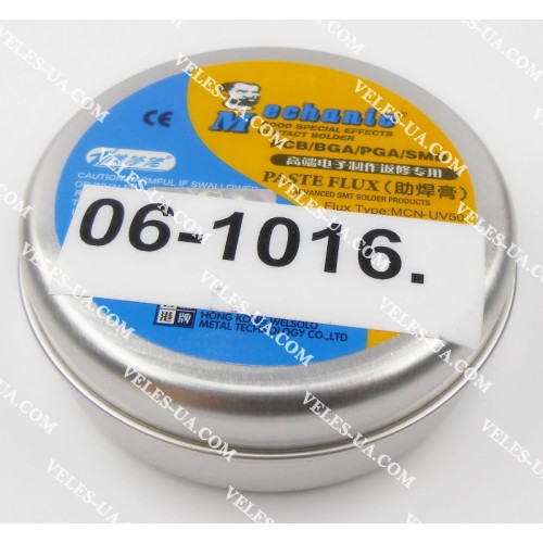 Флюс-паста для SMD, BGA , MCN-UV50 Mechanic 50g , (ФЕН, паяльник, без змивання) (артикул: 06-1016.) Флюс-паста для SMD, BGA , MCN-UV50 Mechanic 50g , (ФЕН, паяльник, без змивання) (артикул: 06-1016.)