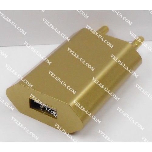 БЖ з USB вих 5V, Iнагр=1,0A ( 1шт Гн.USB), плоский GOLD; model:VD07 (артикул: 07-0323.GL) БЖ з USB вих 5V, Iнагр=1,0A ( 1шт Гн.USB), плоский GOLD; model:VD07 (артикул: 07-0323.GL)
