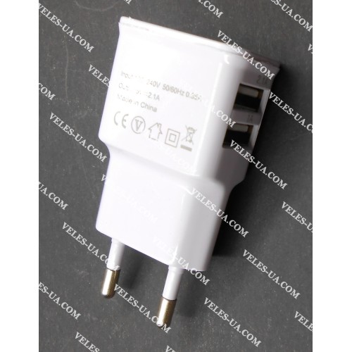 БЖ з USB вих 5V, Iнагр=2,1A ( 2шт Гн.USB), W; model:Samsung (артикул: 07-2024.W) БЖ з USB вих 5V, Iнагр=2,1A ( 2шт Гн.USB), W; model:Samsung (артикул: 07-2024.W)
