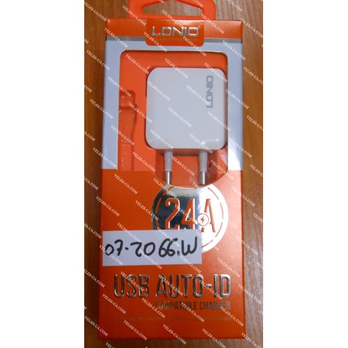БЖ з USB вих 5V, Iнагр=2,4A ( 2шт Гн. USB), model: LDNIO A2201 (артикул: 07-2066.W) БЖ з USB вих 5V, Iнагр=2,4A ( 2шт Гн. USB), model: LDNIO A2201 (артикул: 07-2066.W)