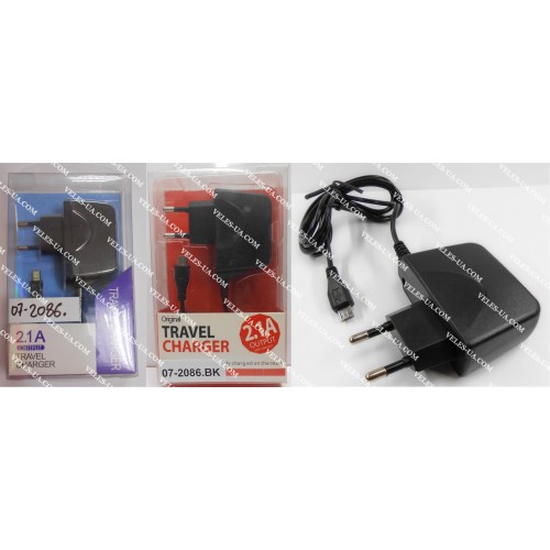 БЖ AC220V/DC 5V 2.1 A корпус-вилка (шт.mini USB) model: Travel Charger з кабелем 1,5м, чорний (артикул: 07-2086.BK) БЖ AC220V/DC 5V 2.1 A корпус-вилка (шт.mini USB) model: Travel Charger з кабелем 1,5м, чорний (артикул: 07-2086.BK)