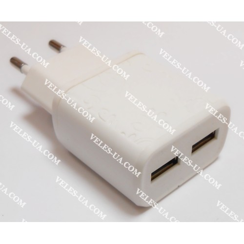БЖ з USB вих 5V, Iнагр=2,0A ( 2шт Гн. USB), model: CXXY-150TUSD-0520, білий, з узором (артикул: 07-2102.W) БЖ з USB вих 5V, Iнагр=2,0A ( 2шт Гн. USB), model: CXXY-150TUSD-0520, білий, з узором (артикул: 07-2102.W)