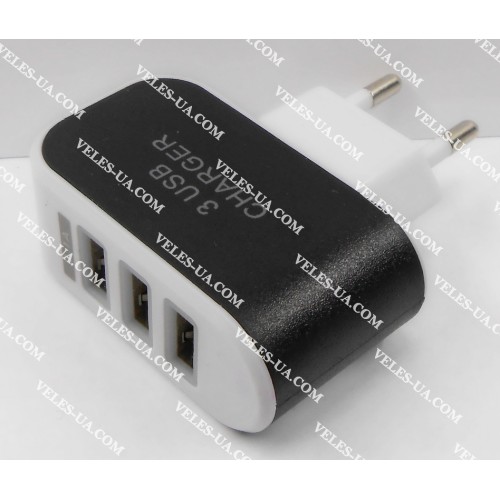 БЖ з USB вих 5V, Iнагр=3,1A ( 3шт Гн. USB) model: 3 USB CHARGER (артикул: 07-2111.) БЖ з USB вих 5V, Iнагр=3,1A ( 3шт Гн. USB) model: 3 USB CHARGER (артикул: 07-2111.)