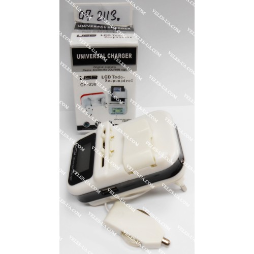 Зарядний пристрій , універсальний ,DC5V 150mA 1500mAh, LED дісплей model:B91, CH-038, KM-009 (артикул: 07-2113.) Зарядний пристрій , універсальний ,DC5V 150mA 1500mAh, LED дісплей model:B91, CH-038, KM-009 (артикул: 07-2113.)