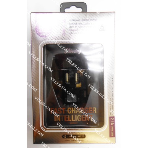 БЖ з USB вих 5V, Iнагр=2,1A ( 2шт Гн. USB), model: Jellico Shining TY-21, BK (артикул: 07-2144.BK) БЖ з USB вих 5V, Iнагр=2,1A ( 2шт Гн. USB), model: Jellico Shining TY-21, BK (артикул: 07-2144.BK)