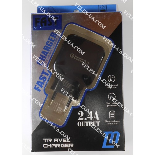 БЖ з USB вих 5V, Quick-3.0 Iнагр=2,4A ( 1шт Гн. USB) model: YSY-370, коробка, чорний (артикул: 07-2199.) БЖ з USB вих 5V, Quick-3.0 Iнагр=2,4A ( 1шт Гн. USB) model: YSY-370, коробка, чорний (артикул: 07-2199.)