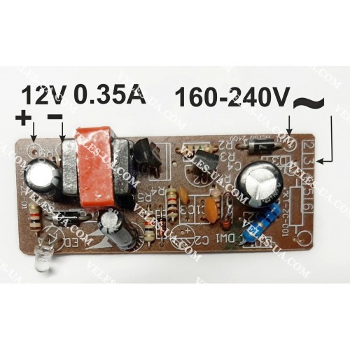 БЖ AC220V/DC 12V 0,35A 4Вт IP20 імпульсний без корпуса (артикул: 07-2238.) БЖ AC220V/DC 12V 0,35A 4Вт IP20 імпульсний без корпуса (артикул: 07-2238.)