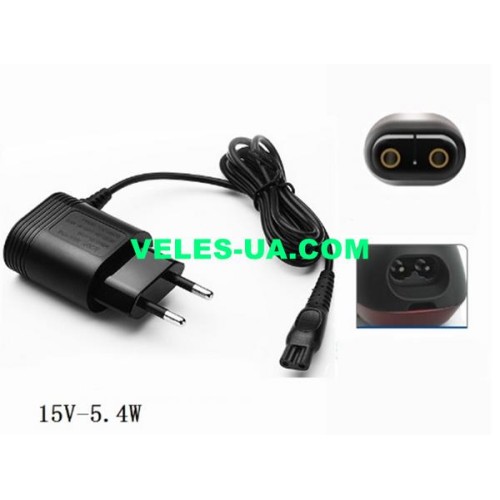 БЖ AC220V/DC 15V 5.4W корпус-вилка (2pin) для бритви (артикул: 07-2272.) БЖ AC220V/DC 15V 5.4W корпус-вилка (2pin) для бритви (артикул: 07-2272.)