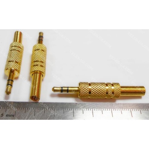 штекер d3,5 стерео метал GOLD, під кабель (артикул: 08-0058.) штекер d3,5 стерео метал GOLD, під кабель (артикул: 08-0058.)