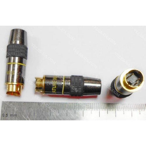 Штекер mini DIN 4pin , SVHS, метал T-1, GOLD, під кабель (артикул: 08-0191.) Штекер mini DIN 4pin , SVHS, метал T-1, GOLD, під кабель (артикул: 08-0191.)