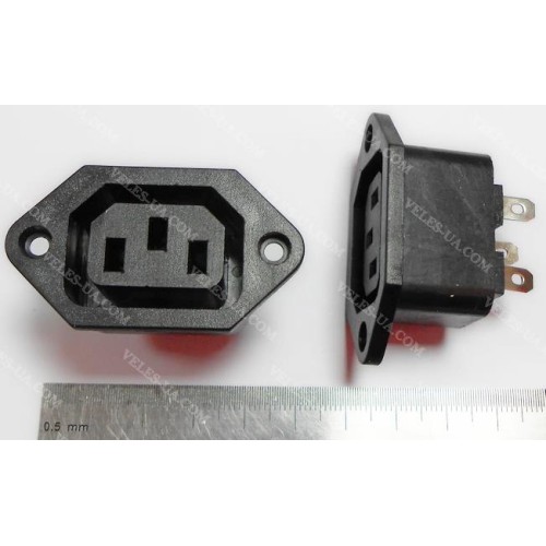 Гніздо мережеве IBM 3pin монтажне з вухами на корпус, мідь (артикул: 08-0253.) Гніздо мережеве IBM 3pin монтажне з вухами на корпус, мідь (артикул: 08-0253.)
