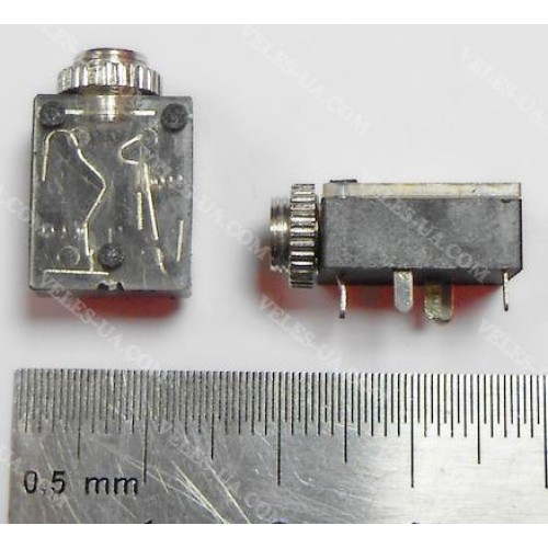 Гніздо d3,5 стерео пластик, 5pin на плату з відключенням, Без гайки 11,5х18х6 (артикул: 08-0260.) Гніздо d3,5 стерео пластик, 5pin на плату з відключенням, Без гайки 11,5х18х6 (артикул: 08-0260.)