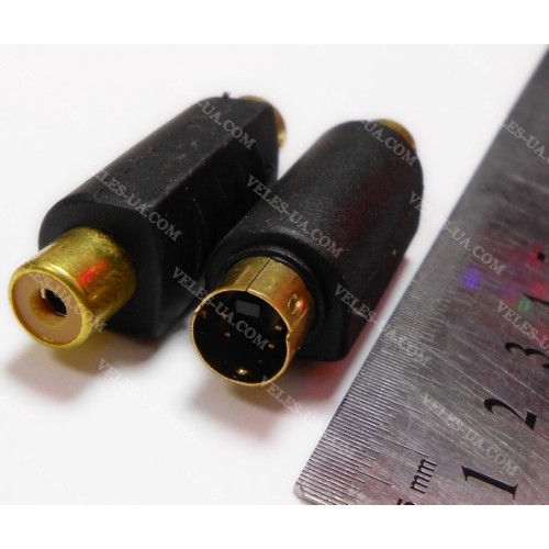 перехідник Штекер mini din 4 pin x Гніздо RCA (артикул: 08-0301.) перехідник Штекер mini din 4 pin x Гніздо RCA (артикул: 08-0301.)