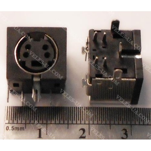 Гніздо mini DIN 4pin, монтажне , пайка на плату (артикул: 08-0302.) Гніздо mini DIN 4pin, монтажне , пайка на плату (артикул: 08-0302.)