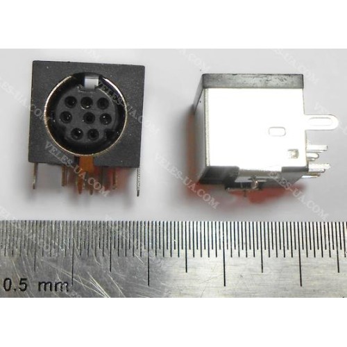 Гніздо mini DIN 8pin, монтажне, пайка на плату (артикул: 08-0304.) Гніздо mini DIN 8pin, монтажне, пайка на плату (артикул: 08-0304.)