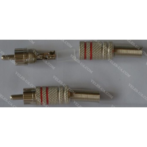 штекер RCA метал з пружиною d6,5mm червоний, під кабель (артикул: 08-0337.RD) штекер RCA метал з пружиною d6,5mm червоний, під кабель (артикул: 08-0337.RD)
