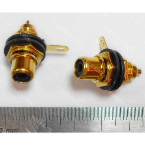 Гніздо RCA метал Gold ЧОРНЕ, монтажне на корпус (артикул: 08-0404.BK) Гніздо RCA метал Gold ЧОРНЕ, монтажне на корпус (артикул: 08-0404.BK)