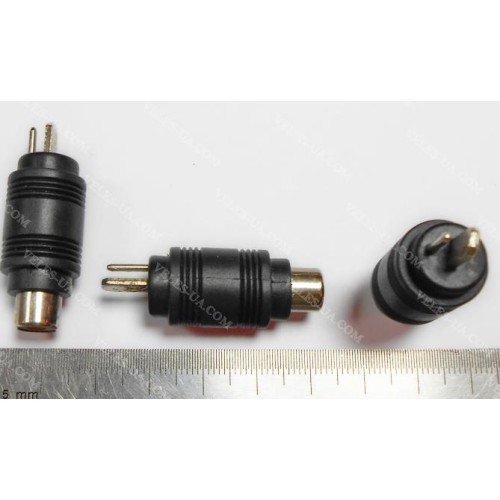 перехідник Штекер DIN 2pin(колоночний) х Гніздо RCA, корпус пластик (артикул: 08-0426.) перехідник Штекер DIN 2pin(колоночний) х Гніздо RCA, корпус пластик (артикул: 08-0426.)