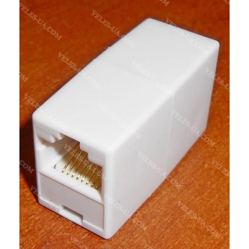 8P8C перехідник 1гніздо x 1гніздо, RJ-45,БІЛИЙ (артикул: 08-0457.W) 8P8C перехідник 1гніздо x 1гніздо, RJ-45,БІЛИЙ (артикул: 08-0457.W)