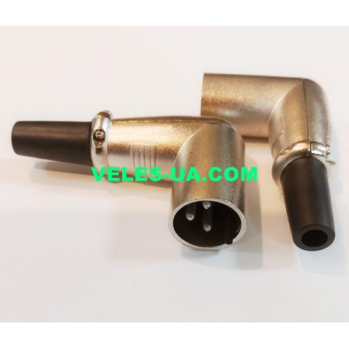 Штекер CANON 3pin Г-подібний, під кабель (артикул: 08-0460.) Штекер CANON 3pin Г-подібний, під кабель (артикул: 08-0460.)