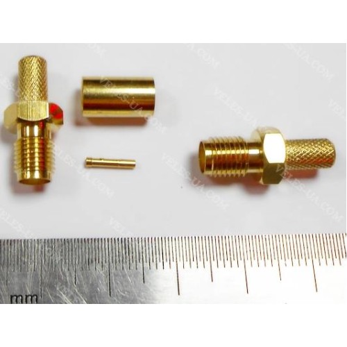 Гніздо SMA (RG-58) GOLD обжимне (різьба зверху, трубочка) (артикул: 08-0471.) Гніздо SMA (RG-58) GOLD обжимне (різьба зверху, трубочка) (артикул: 08-0471.)