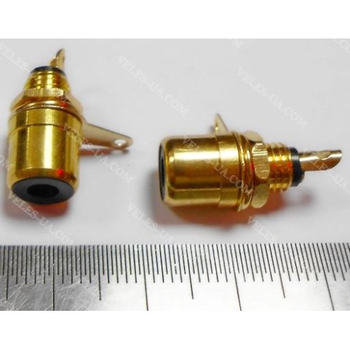 Гніздо RCA метал Gold ЧОРНЕ, монтажне на корпус (артикул: 08-0499.BK) Гніздо RCA метал Gold ЧОРНЕ, монтажне на корпус (артикул: 08-0499.BK)