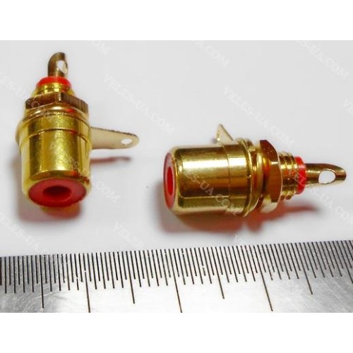 Гніздо RCA метал Gold ЧЕРВОНЕ, монтажне на корпус (артикул: 08-0499.RD) Гніздо RCA метал Gold ЧЕРВОНЕ, монтажне на корпус (артикул: 08-0499.RD)