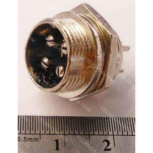 GX16, Штекер (М) мікрофонний d16mm, 4 pin, на корпус (артикул: 08-0550.) GX16, Штекер (М) мікрофонний d16mm, 4 pin, на корпус (артикул: 08-0550.)
