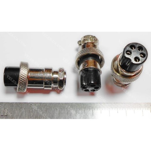 GX16, Гніздо (F) мікрофонне d16mm, 5 pin, під шнур (артикул: 08-0551.) GX16, Гніздо (F) мікрофонне d16mm, 5 pin, під шнур (артикул: 08-0551.)