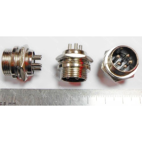GX16, Штекер (М) мікрофонний d16mm, 5 pin, на корпус (артикул: 08-0552.) GX16, Штекер (М) мікрофонний d16mm, 5 pin, на корпус (артикул: 08-0552.)