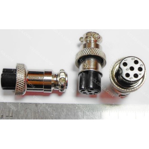 GX16, Гніздо (F) мікрофонне d16mm, 6 pin, під шнур (артикул: 08-0554.) GX16, Гніздо (F) мікрофонне d16mm, 6 pin, під шнур (артикул: 08-0554.)